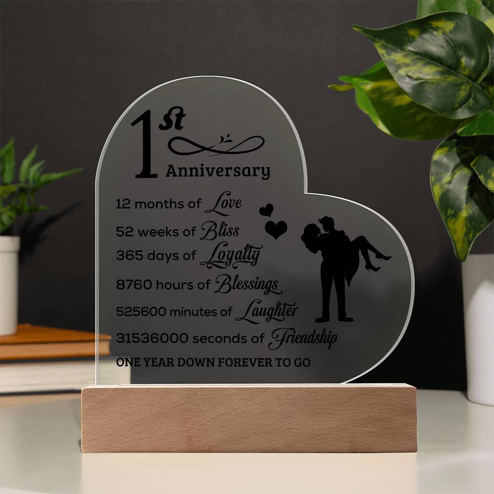 Best Anniversary Gift - Acrylic Heart Plaque