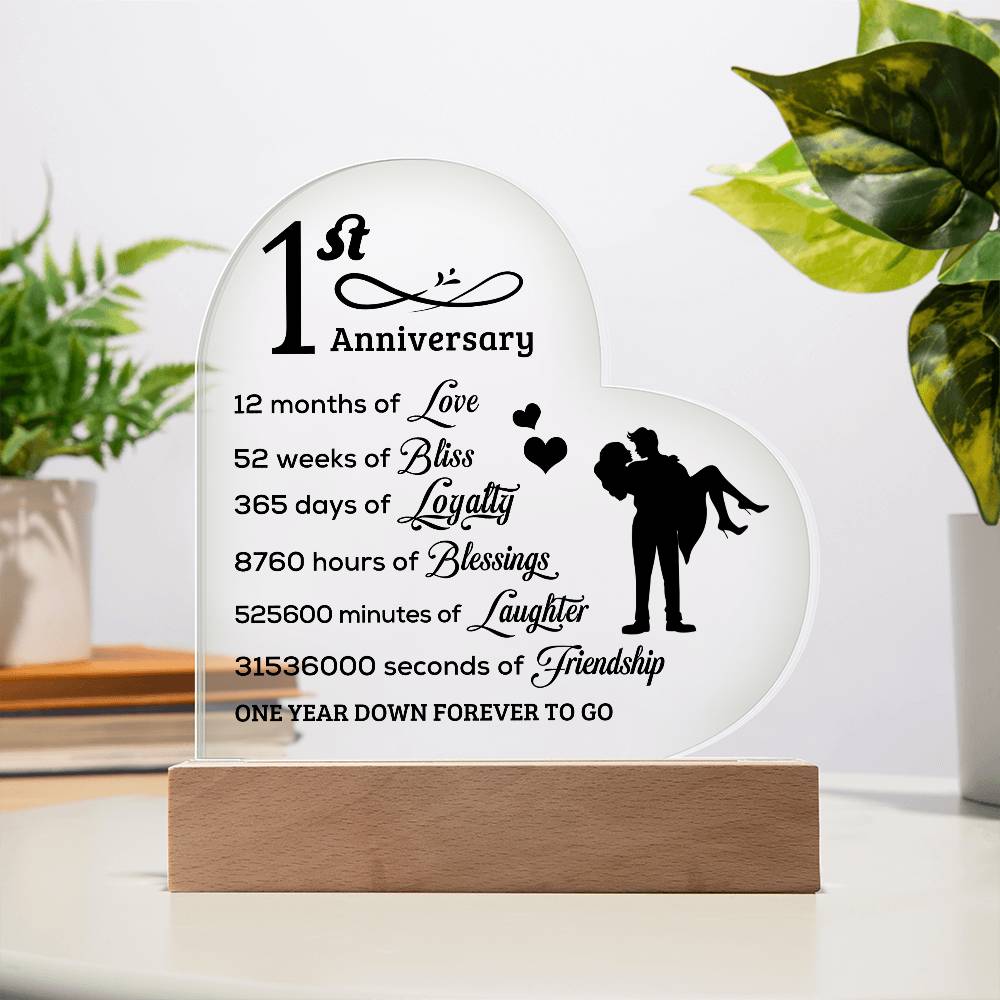 Best Anniversary Gift - Acrylic Heart Plaque