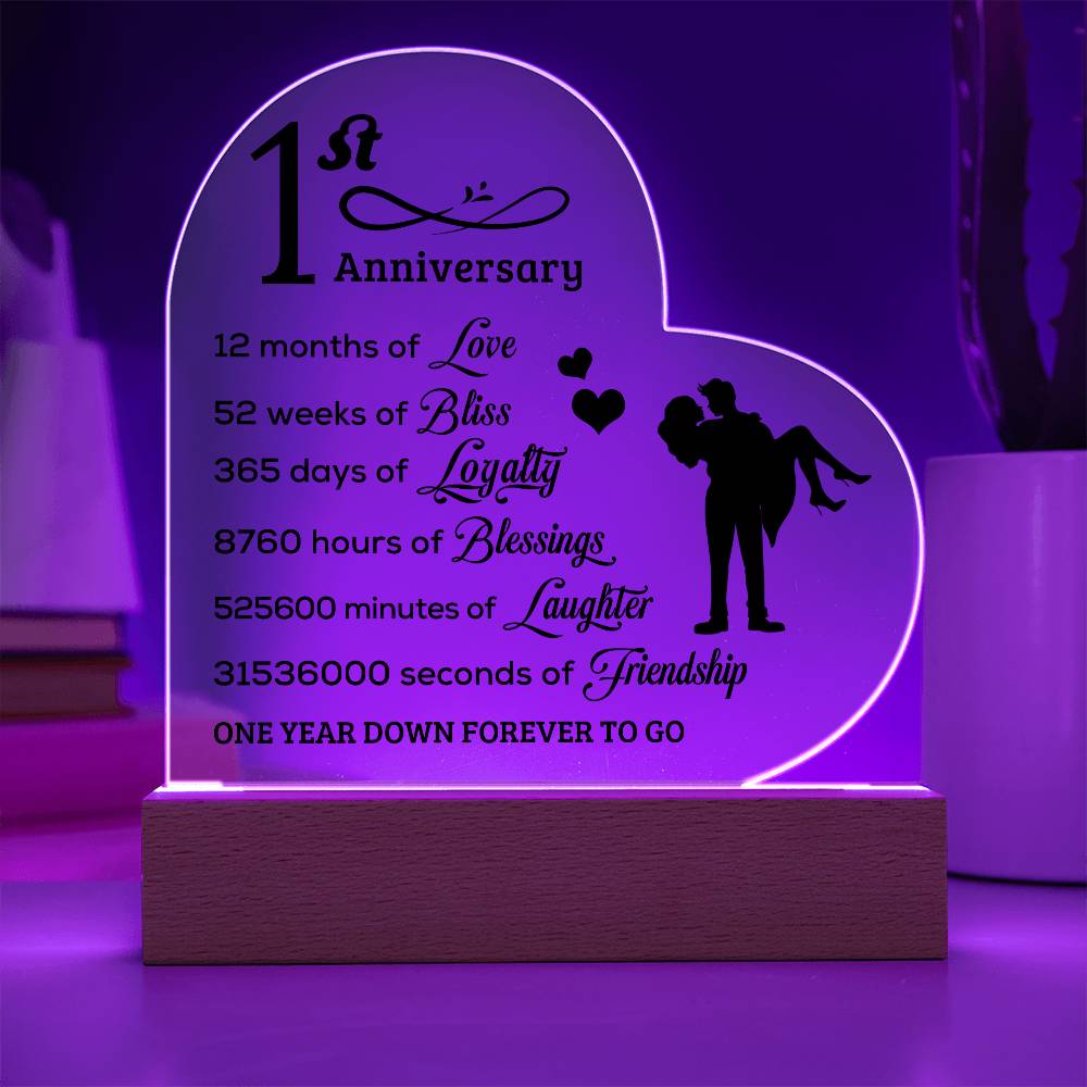 Best Anniversary Gift - Acrylic Heart Plaque