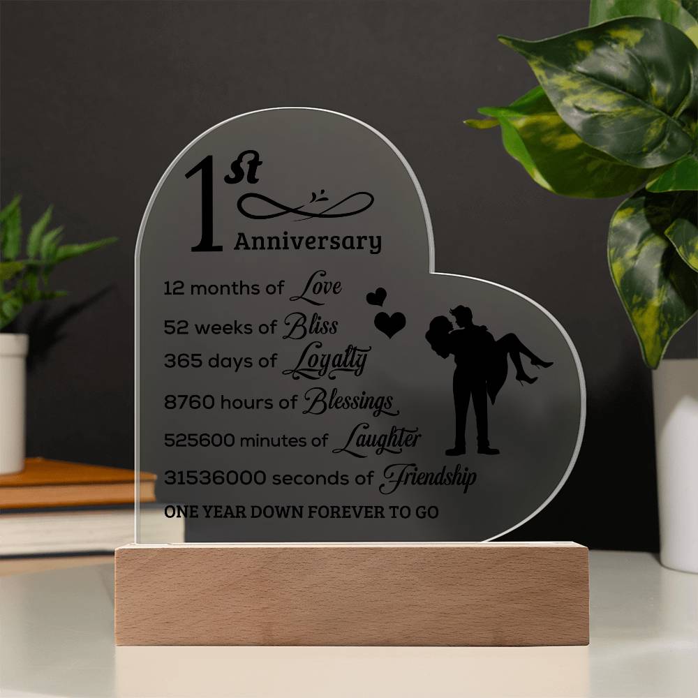 Best Anniversary Gift - Acrylic Heart Plaque