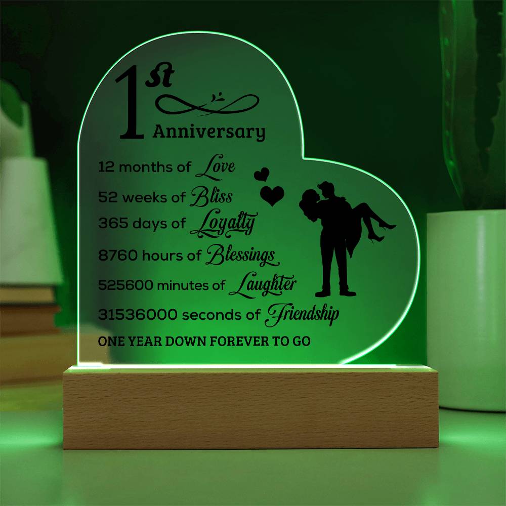 Best Anniversary Gift - Acrylic Heart Plaque