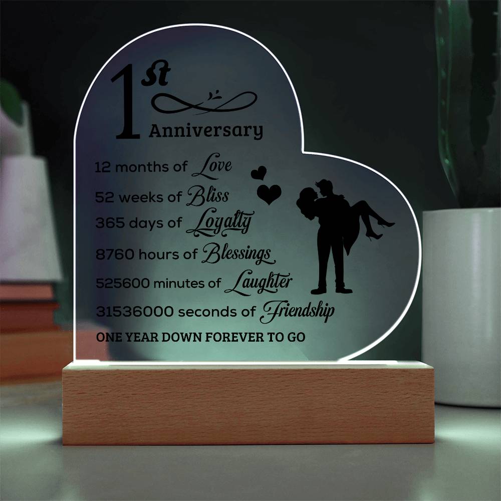 Best Anniversary Gift - Acrylic Heart Plaque