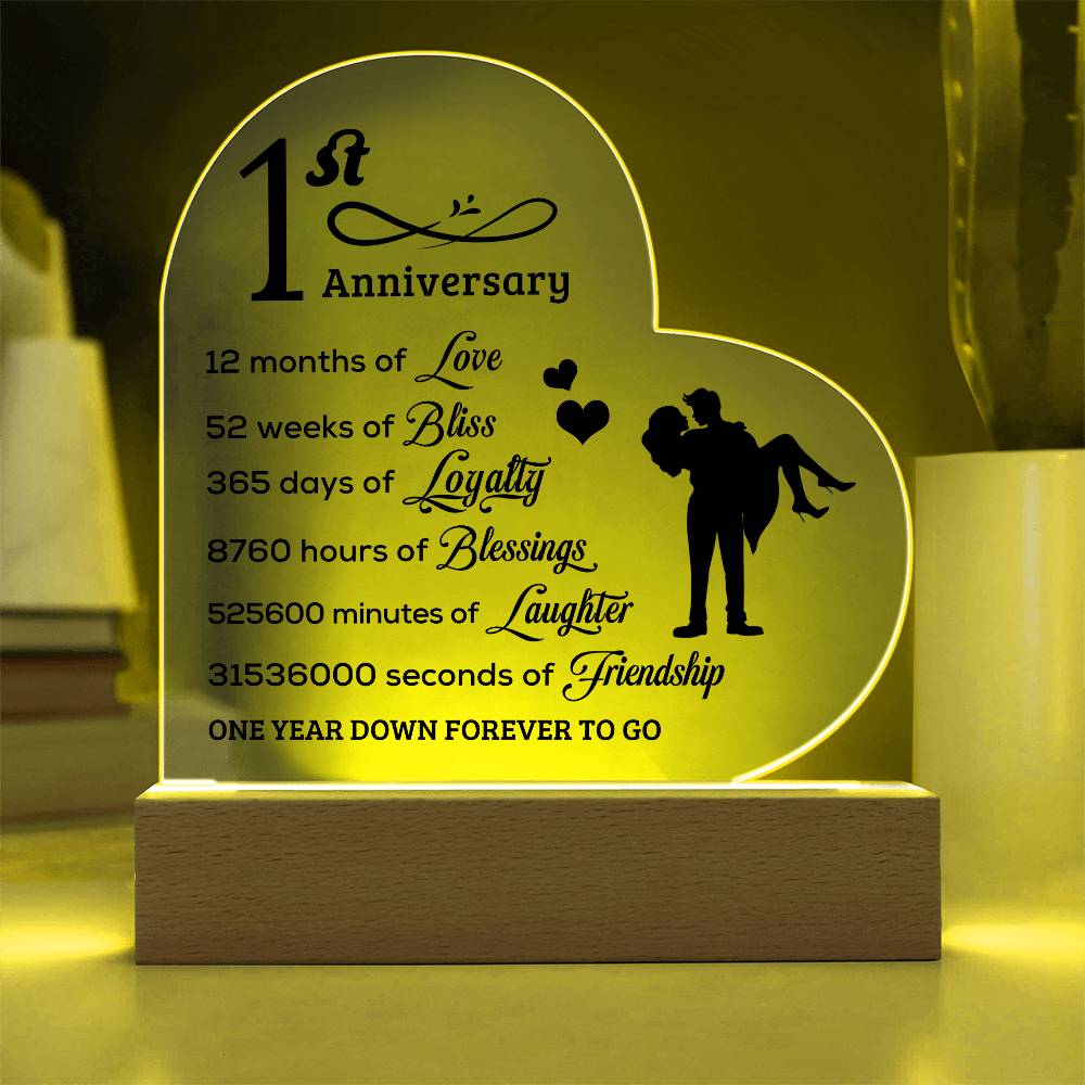 Best Anniversary Gift - Acrylic Heart Plaque