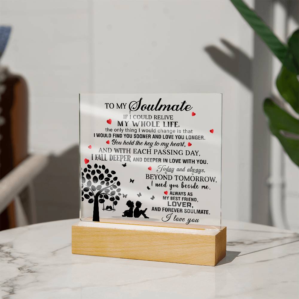 To My Soulmate - I Love You - Best Gift For Valentine's Day - Acrylic Square Plaque