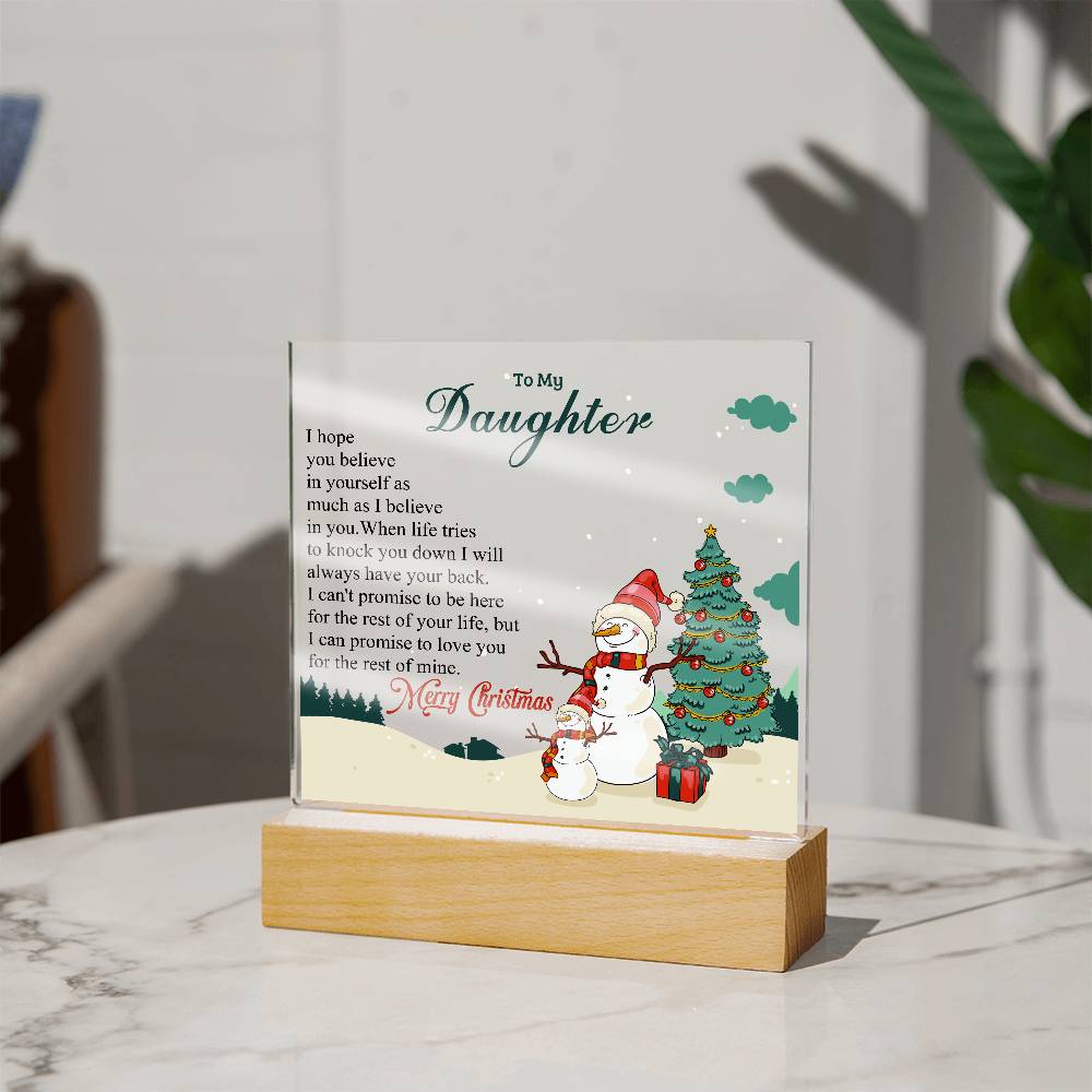 To My Daughter - Christmas Gift - Acrylic Square Plaque