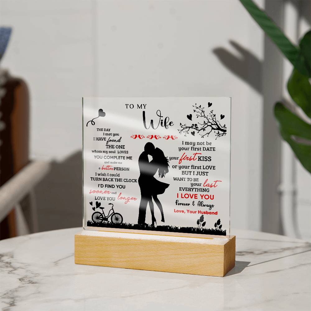 To My Wife - Valentine's Day Best Gift From Husband - Acrylic Square Plaque