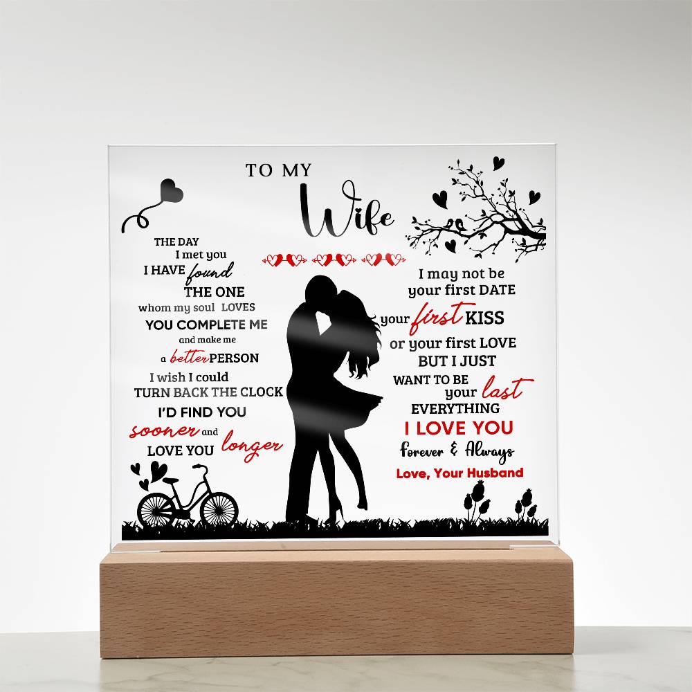 To My Wife - Valentine's Day Best Gift From Husband - Acrylic Square Plaque