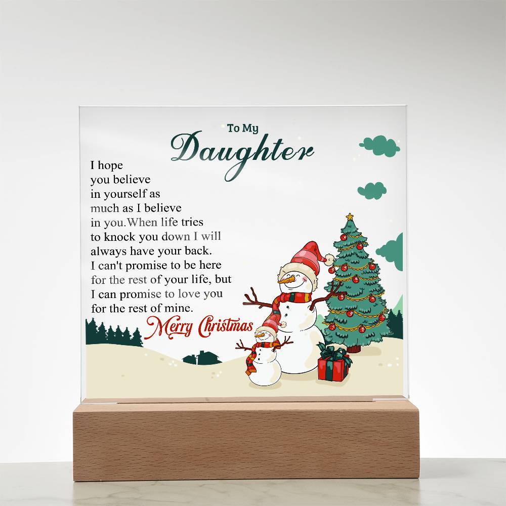 To My Daughter - Christmas Gift - Acrylic Square Plaque