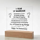 Best Anniversary Gift - Acrylic Square Plaque