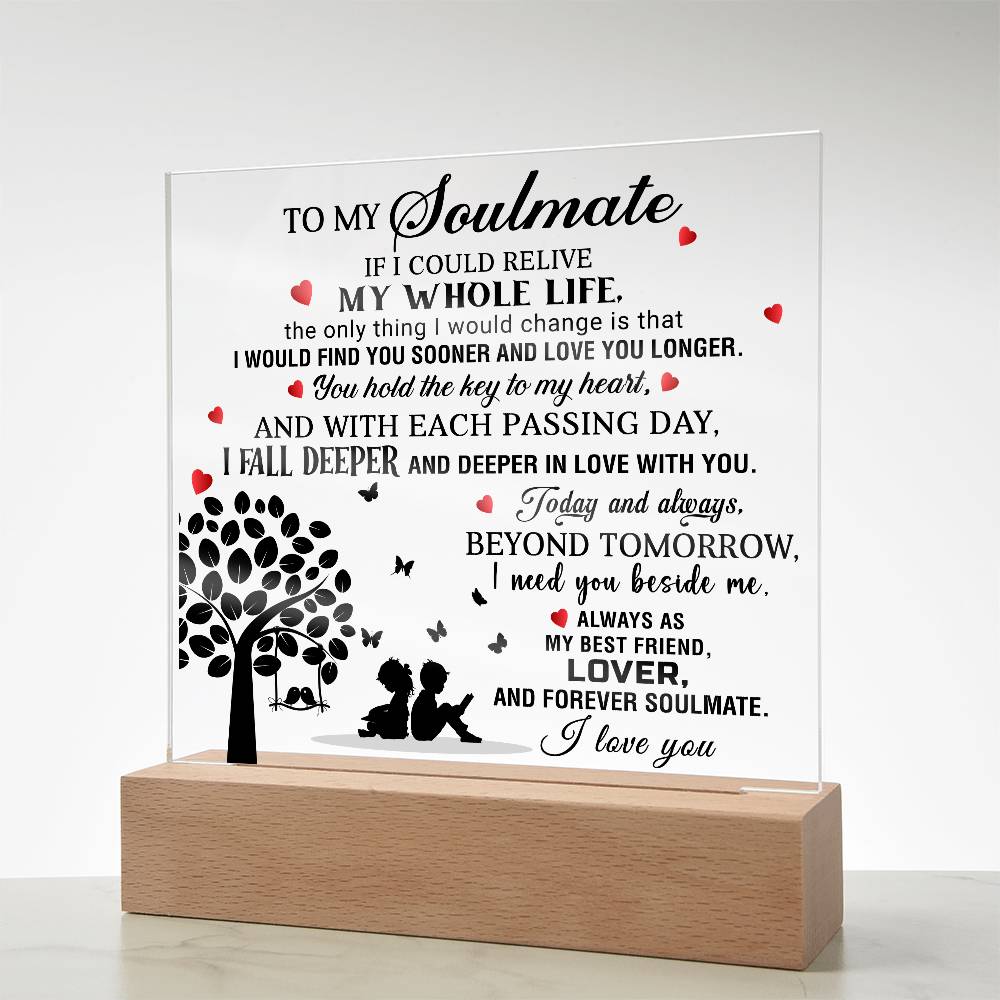 To My Soulmate - I Love You - Best Gift For Valentine's Day - Acrylic Square Plaque