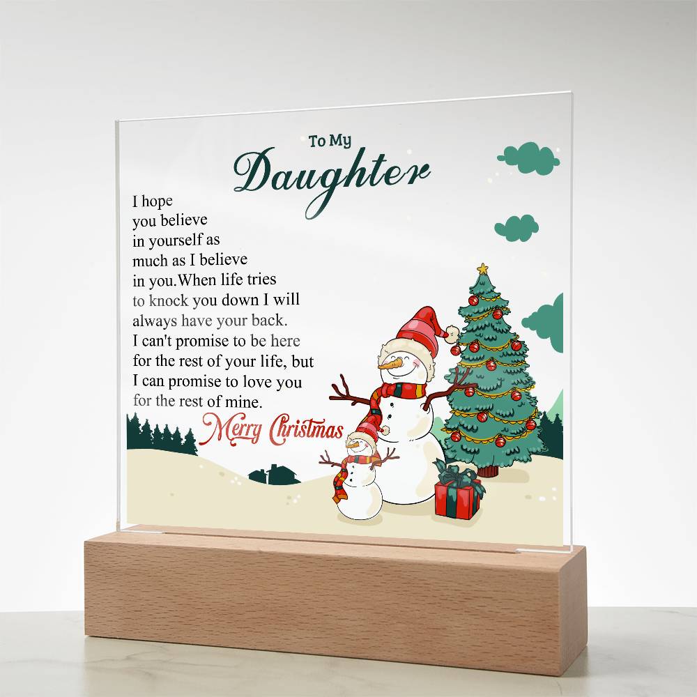 To My Daughter - Christmas Gift - Acrylic Square Plaque