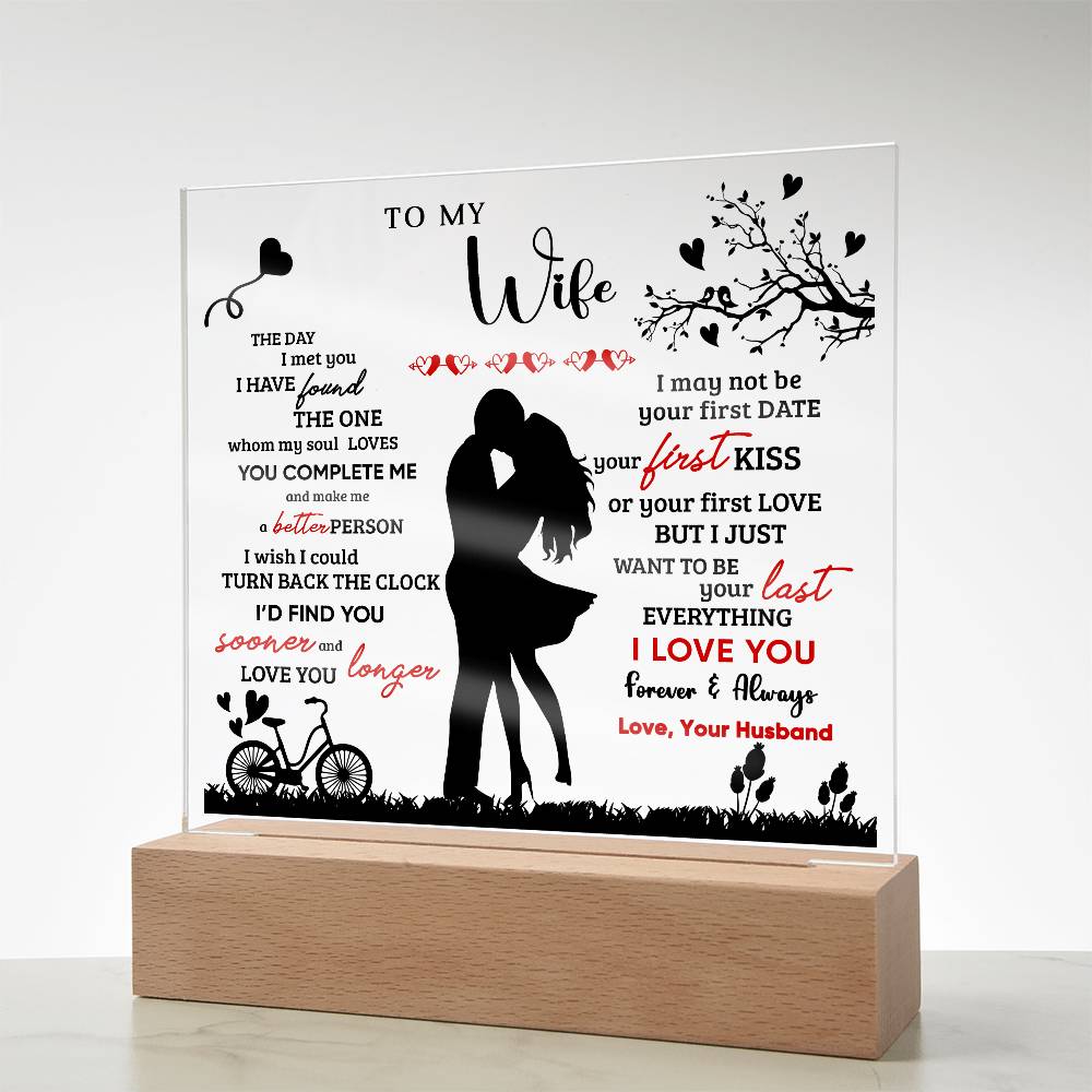 To My Wife - Valentine's Day Best Gift From Husband - Acrylic Square Plaque