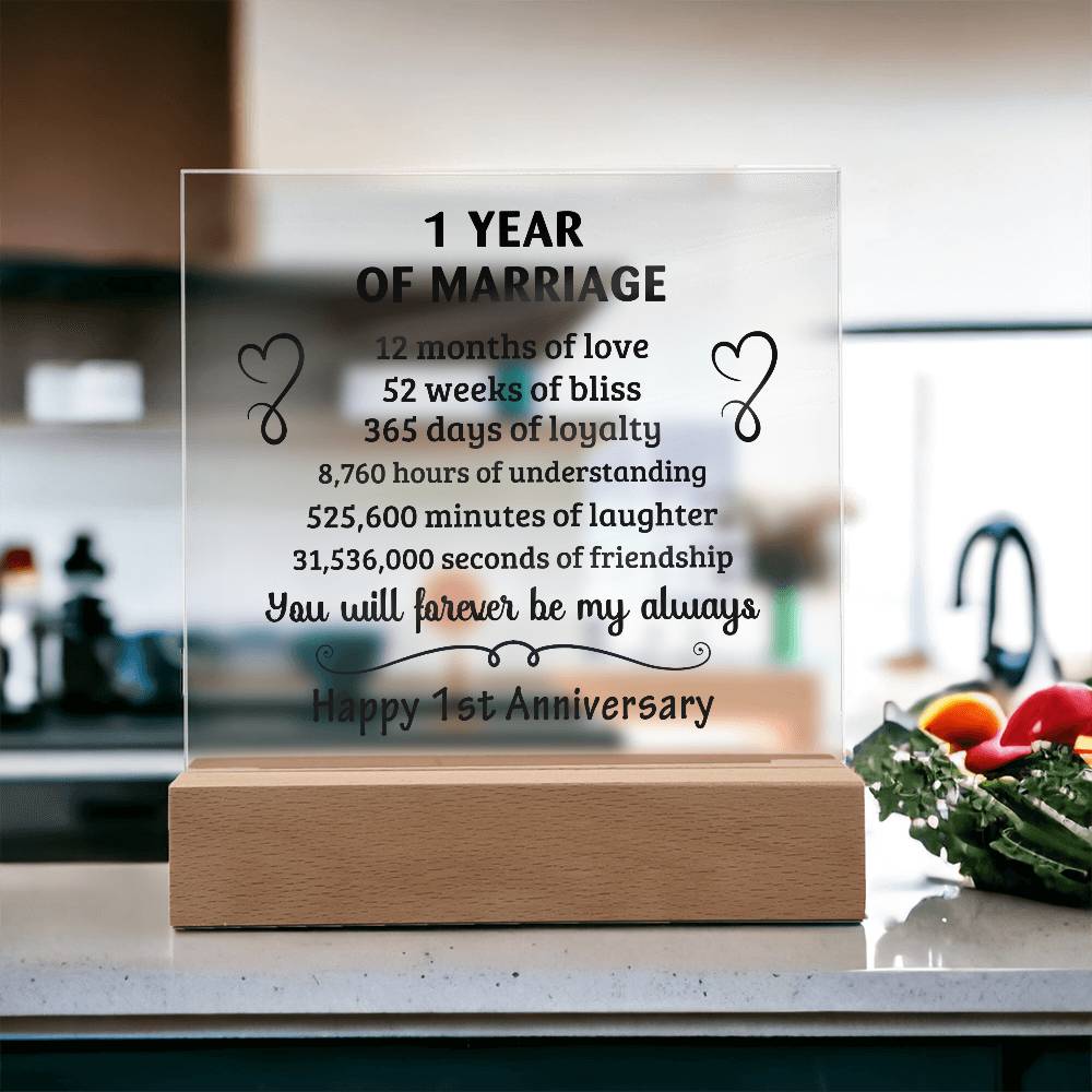 Best Anniversary Gift - Acrylic Square Plaque