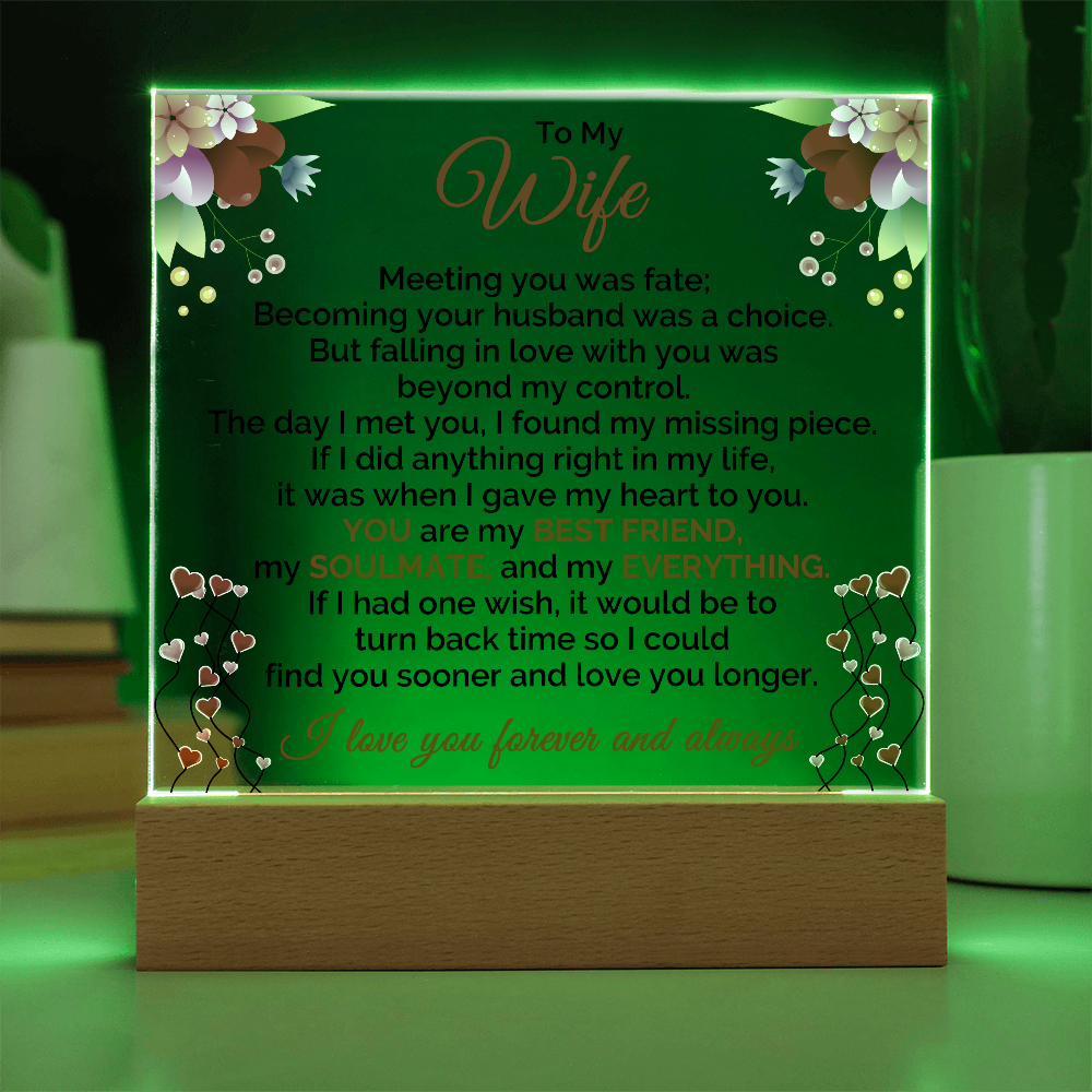 To My Wife, I Love You, Forever & Always - Valentine's Day Best Gift - Acrylic Square Plaque