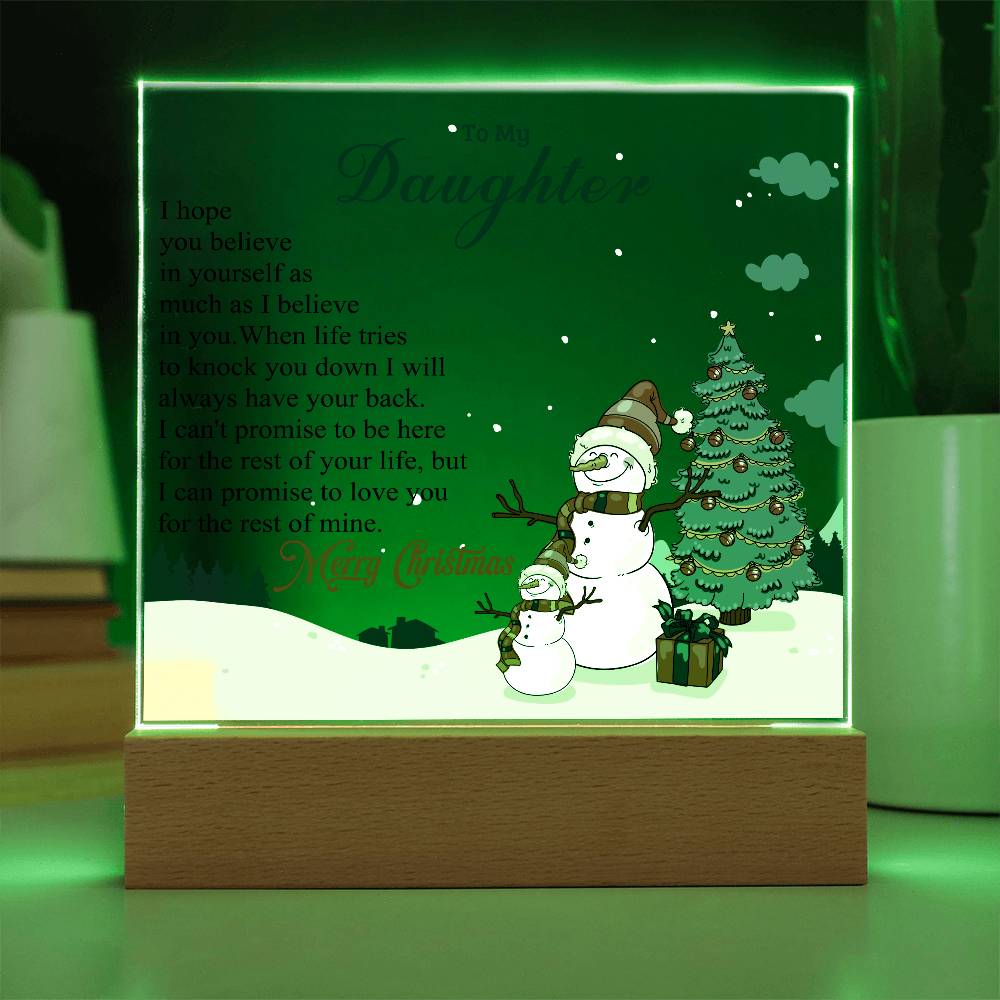 To My Daughter - Christmas Gift - Acrylic Square Plaque