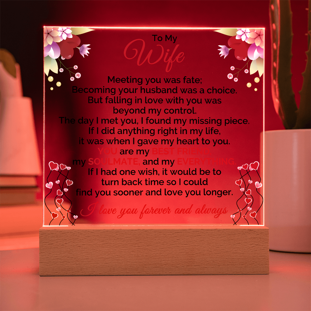 To My Wife, I Love You, Forever & Always - Valentine's Day Best Gift - Acrylic Square Plaque