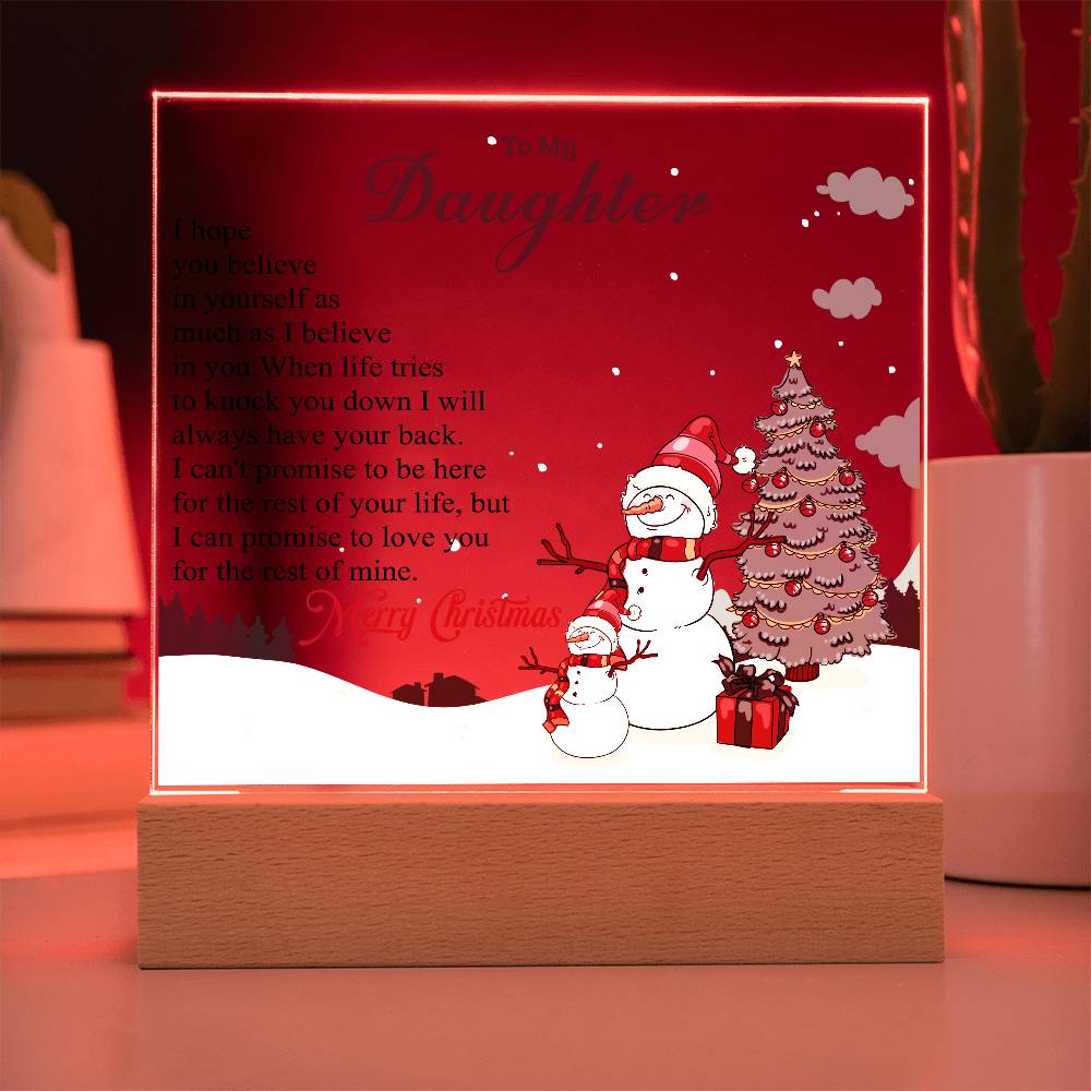 To My Daughter - Christmas Gift - Acrylic Square Plaque