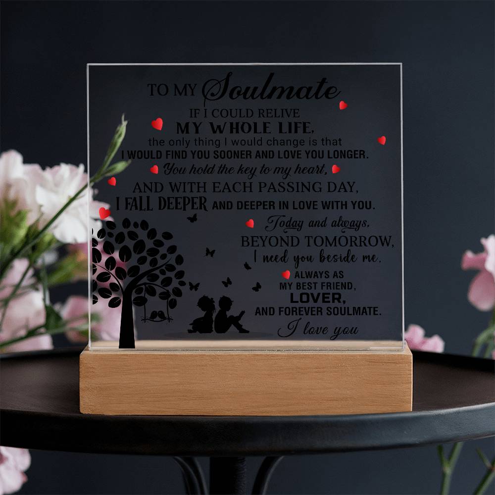 To My Soulmate - I Love You - Best Gift For Valentine's Day - Acrylic Square Plaque