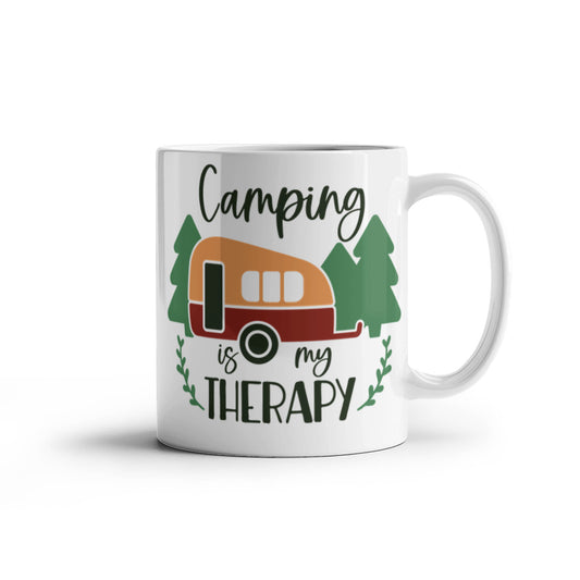 New Camping is my Therapy - White Ceramic Mug Multiple Variants