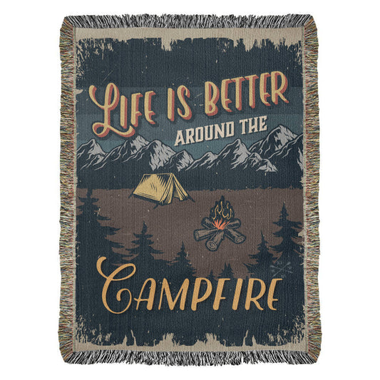 Life is better - Camping Blanket - Artwork Heirloom Woven Blanket (Portrait)