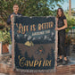 Life is better - Camping Blanket - Artwork Heirloom Woven Blanket (Portrait)