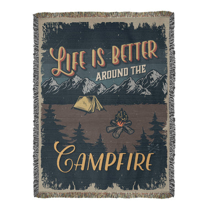Life is better - Camping Blanket - Artwork Heirloom Woven Blanket (Portrait)